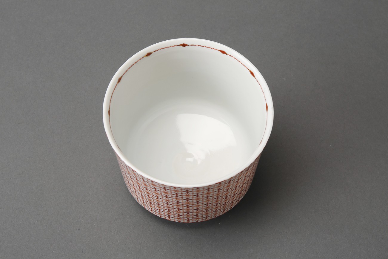 茶碗 長谷川紀代 共箱 九谷焼 色絵付け 金彩 染付 飯碗 抹茶碗